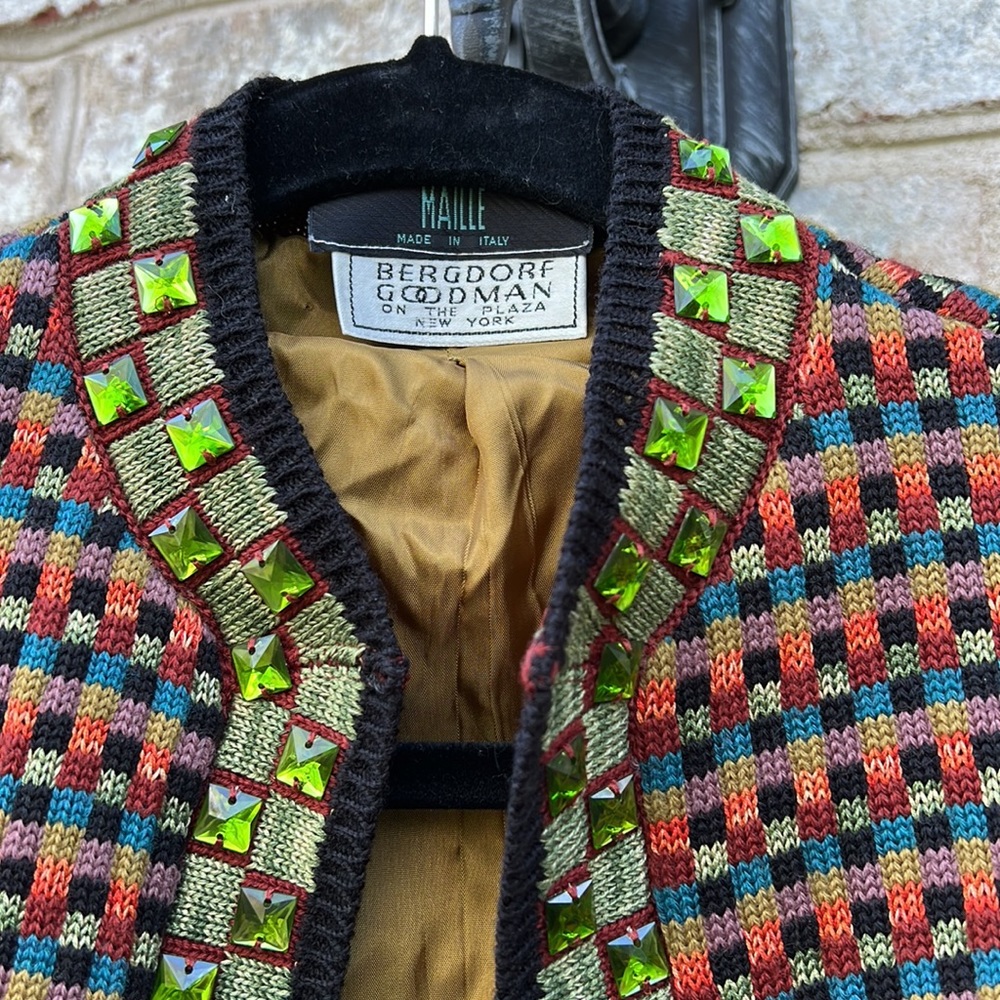 Vintage Jean Paul Gaultier Mulitcolor Wool Beaded Jacket - Picture 4 of 15